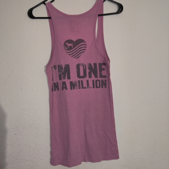 Pink Victoria Secret Kiss Me I'm One in a Million tank top racer back small - Picture 2 of 6